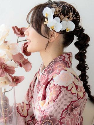 胡蝶蘭の髪飾り